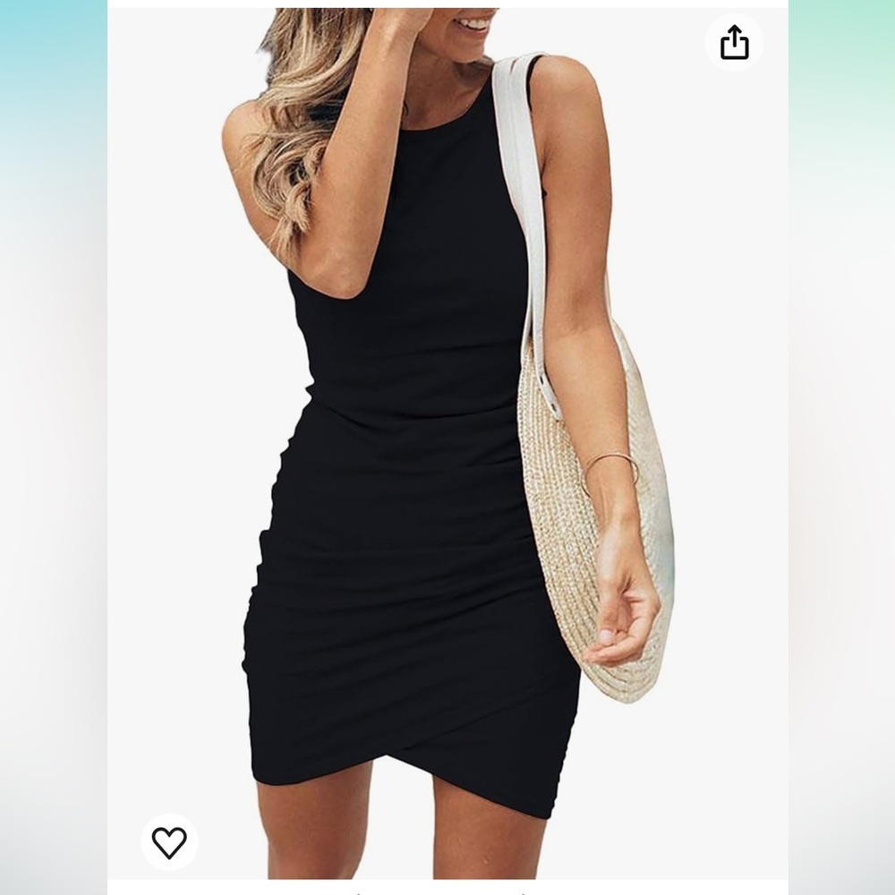 BTBFM Amazon Black Ruched Dress, NWOT